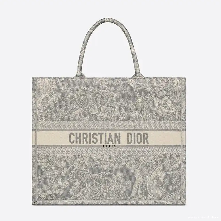Book Jouy Tote Grey Dior De Canvas Toile Motif 0504 Hot Sale